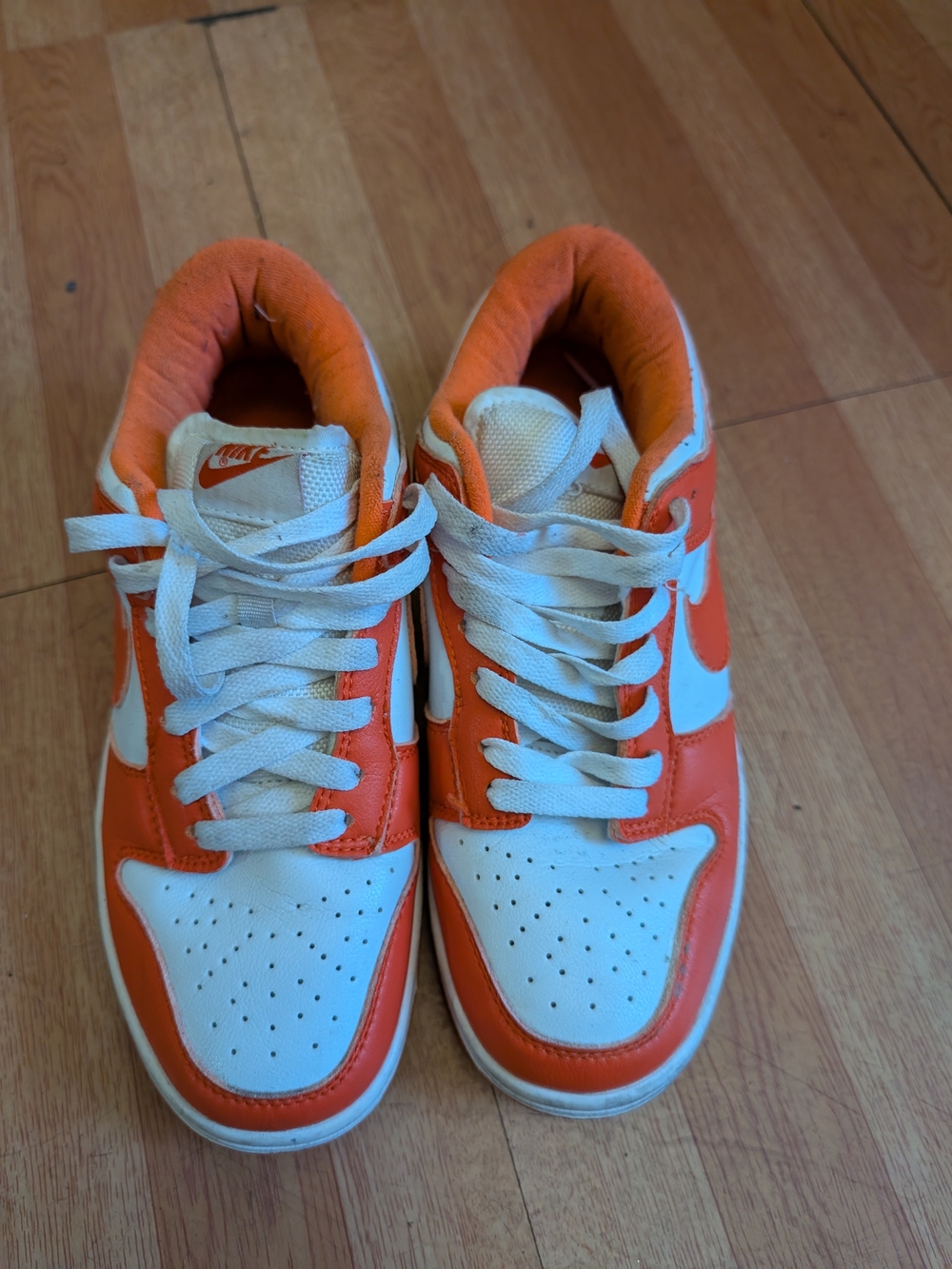 Nike Orange and White Low-Top Sneakers